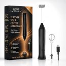 Nova Milk Frother Rechargable Coffee Frother Milk & Beater for Cold Latte 2In1 Handheld Blender and Egg Whisker